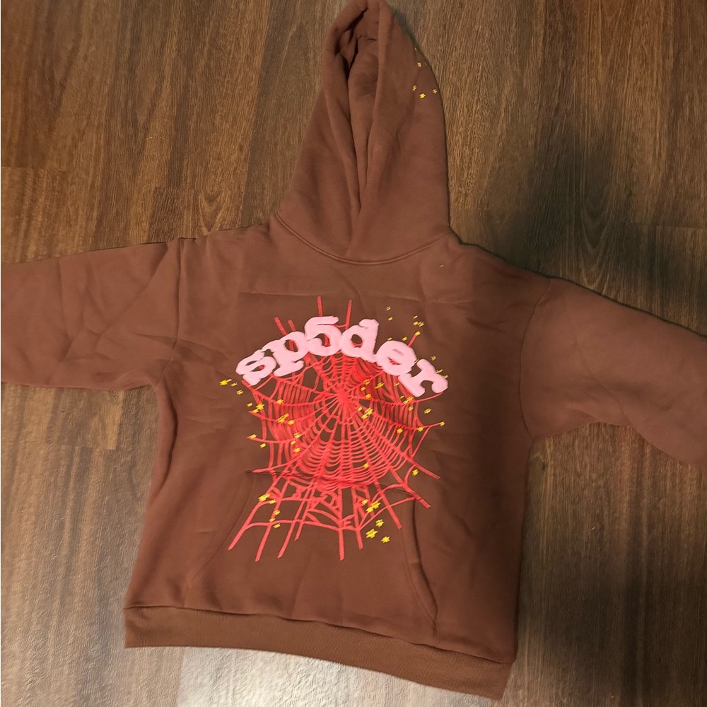 Spider Kids Brown Hoodie
